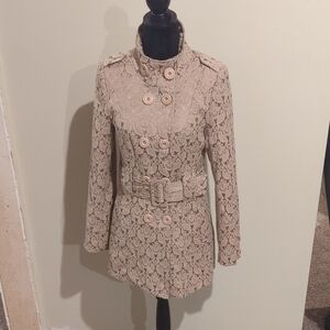 Women's Jacquard Trench Coat